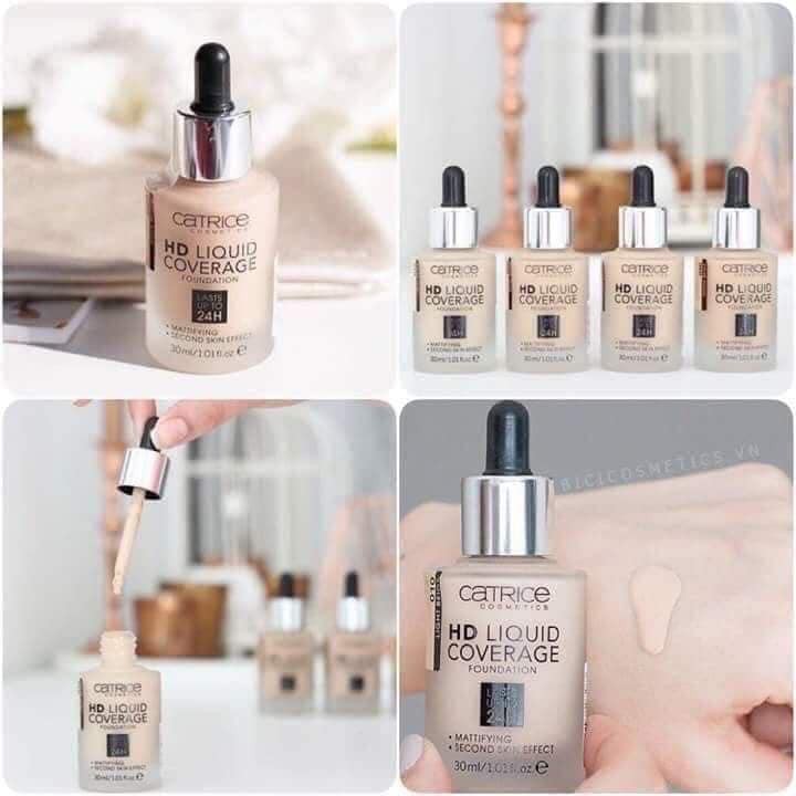 Kem nền Catrice HD Liquid Coverage Foundation xài siêu thích.