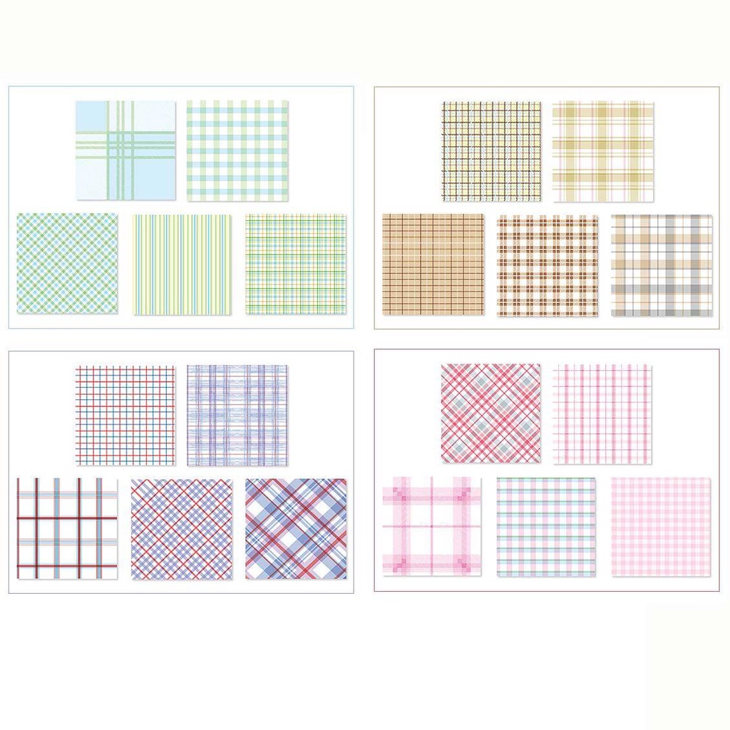 LEILY Plaid Sticky Notes Message Paper Diary Book Memo Pad Scrapbooking Mini Office & School Supplies Writing Pads Memo Note Handbook Decor Notepad