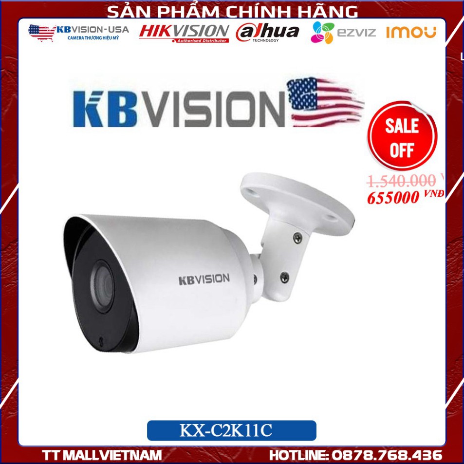 {Giá HỦY DIỆT} Camera KBVISION KX-C2K11C 4MP THÂN SẮT -Panasonic Chipset  4 IN 1