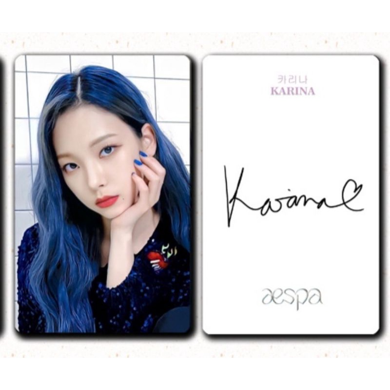 Set 100 card chữ kí aespa Karina - Black mamba, Next level