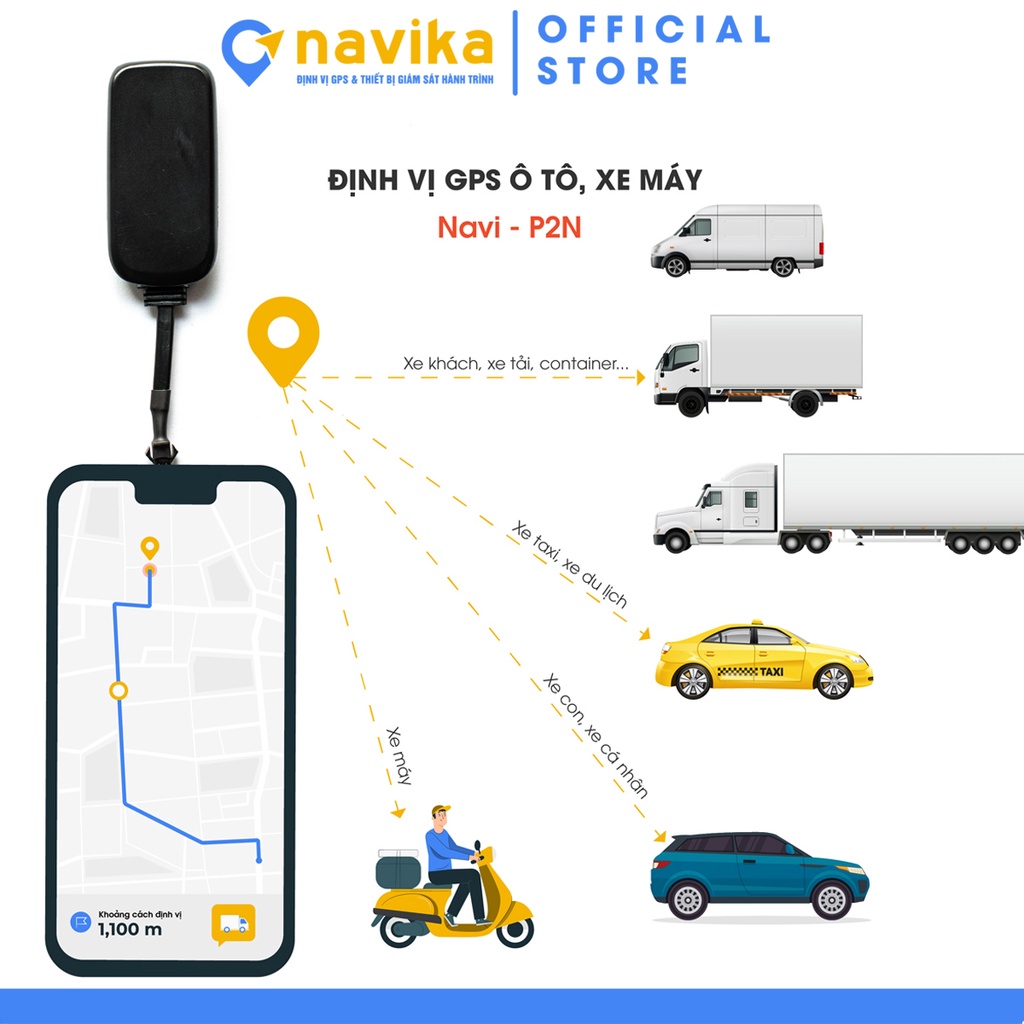 Định vị xe máy có dây, gps tracker for car, theo dõi xe từ xa - Navi P2N