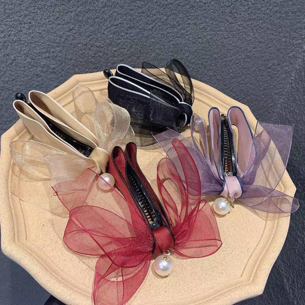 Giá Đỡ Buộc Tóc Đuôi Ngựa Bằng Lưới Màu Trơn Thanh Lịch Cho Nữ