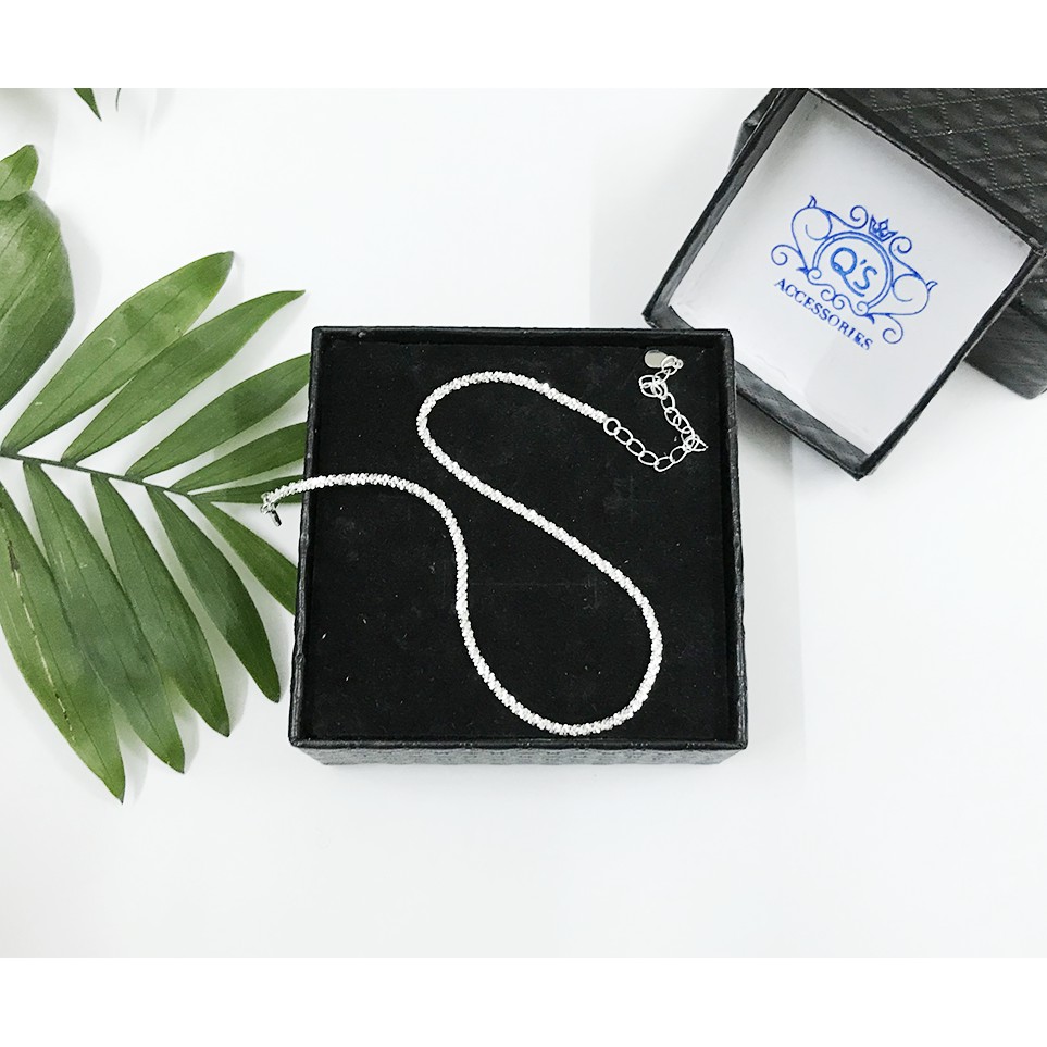 Lắc chân bạc xù vòng chân sequin kim tuyến S925 TWIST Silver Anklet QA SILVER - CÓ GIÁM ĐỊNH BẠC 925 | BigBuy360 - bigbuy360.vn