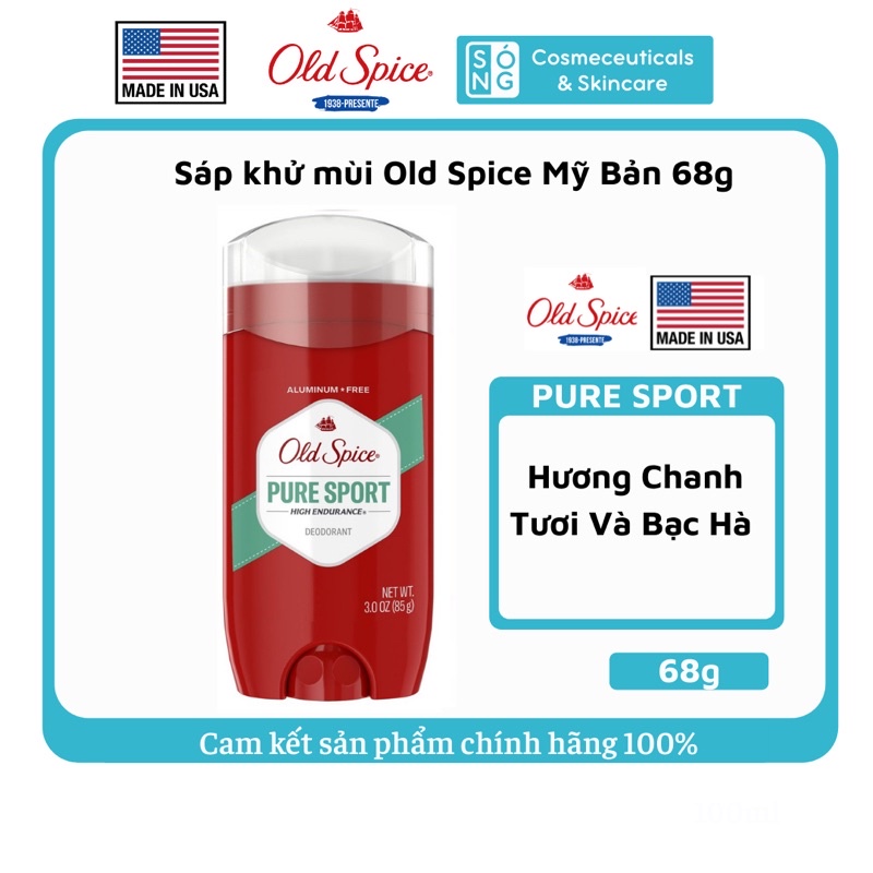 [AUTH] Sáp Khử Mùi Old Spice Pure Sport Dành Cho Nam Mẫu Mới