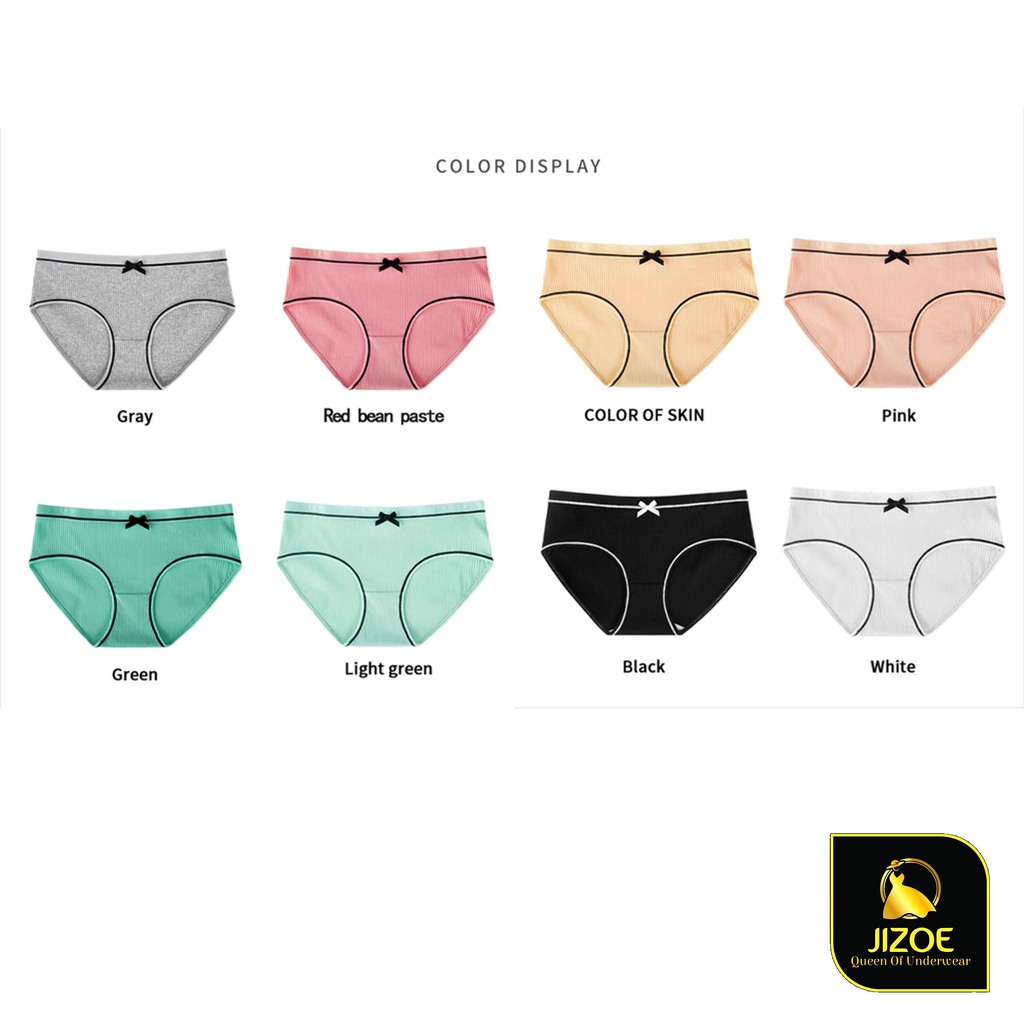 Quần lót nữ nơ dễ thương Cotton tăm tre thông hơi gợi cảm kháng khuẩn giá rẻ đẹp thời trang JIZOE QLT12FS | BigBuy360 - bigbuy360.vn