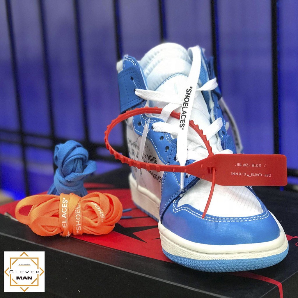 (FREESHIP+QUÀ) Giày thể thao AIR JORDAN 1 OFF WHITE Retro High University UNC xanh trắng cổ cao | BigBuy360 - bigbuy360.vn