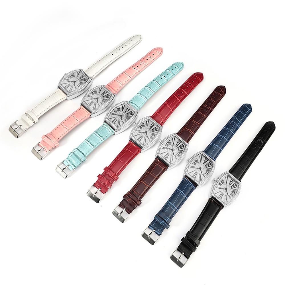 Đồng hồ nữ, đồng hồ nữ đeo tay QUARTZ dây da, giá cực rẻ mặt đính đá sang trọng, thời trang mới nhất
