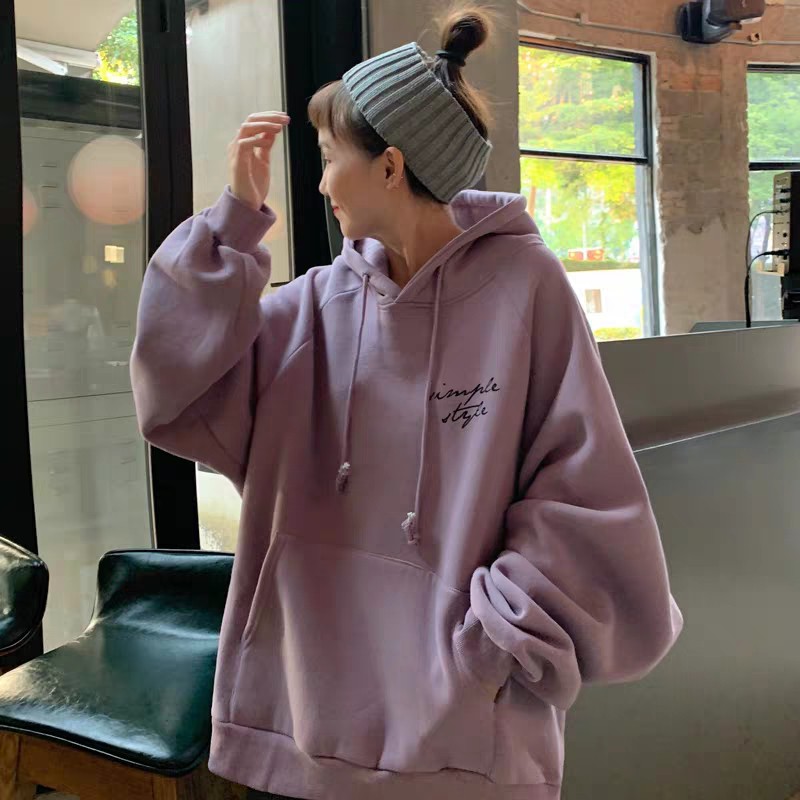 (HÀNG SẴN) Áo Hoodie nữ Waitmore form rộng dày dặn ấm áp Hàn Quốc Có ảnh thật | BigBuy360 - bigbuy360.vn