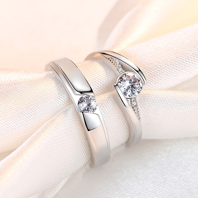 Nhẫn đôi mạ bạc s925 bền màu tự chỉnh kích thước nhiều mẫu mã thời trang Hàn Quốc June accessories