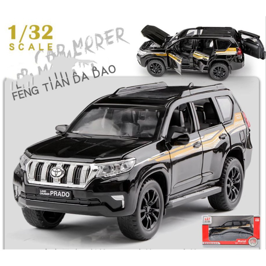 Xe mô hình ô tô Toyota Prado tỉ lệ 1:32 chất liệu kim loại cao cấp có đèn, mở cửa thiết kế màu sơn thời trang phong cách