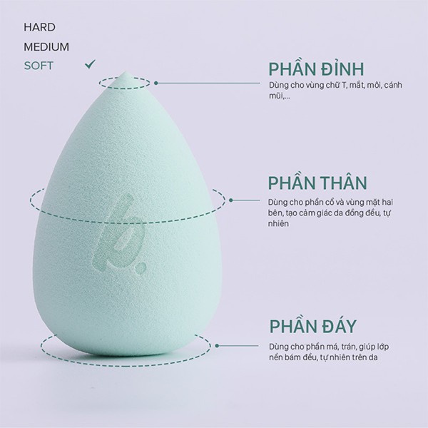 [GIFT] Mút trang điểm tán kem nền Berlala dạng giọt nước mềm mại tiện an toàn và không gây kích ứng 1pcs Màu Ngẫu Nhiên