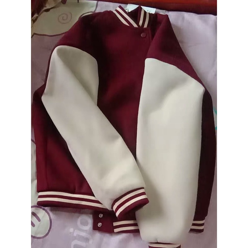 (SẴN) Áo khoác bóng chày bomber dạ ép lót nỉ unisex nam nữ siêu dày dặn - GHI SIZE Ở LƯU Ý | BigBuy360 - bigbuy360.vn