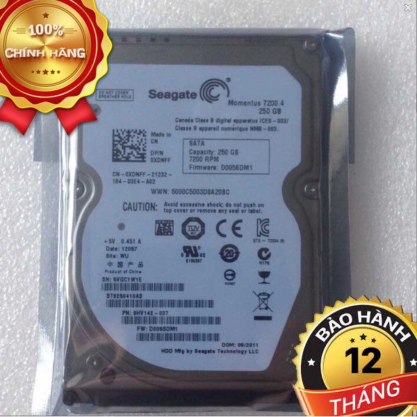 Ổ CỨNG Hdd Laptop Seagate 250Gb Sata