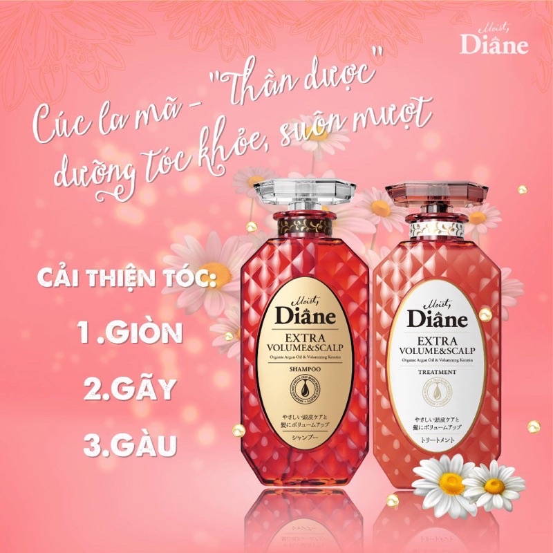 Dầu Gội Xả Chống Rụng và Làm Phồng Tóc MOIST DIANE 450ML, Dầu Gội Xả Tinh Dầu Cao Cấp Nhật Bản