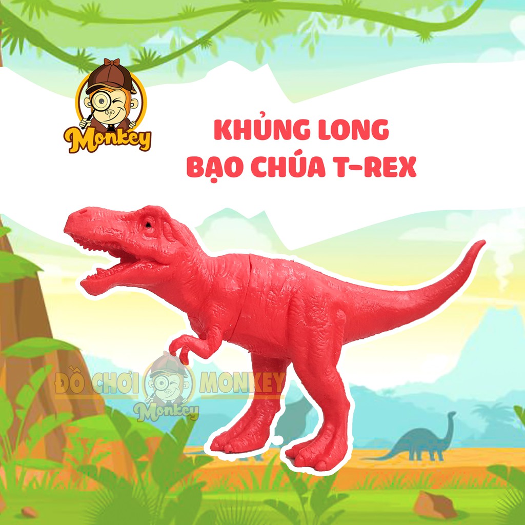 Bộ đồ chơi mô hình khủng long 6 con bằng nhựa dẻo giúp phát triển trí tuệ cho bé hàng Việt Nam HT7519 Hoàng Thu- Monkey