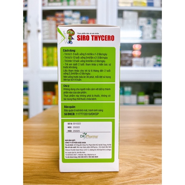 ✅ Siro THYCERO dùng cho trẻ sức đề kháng kém