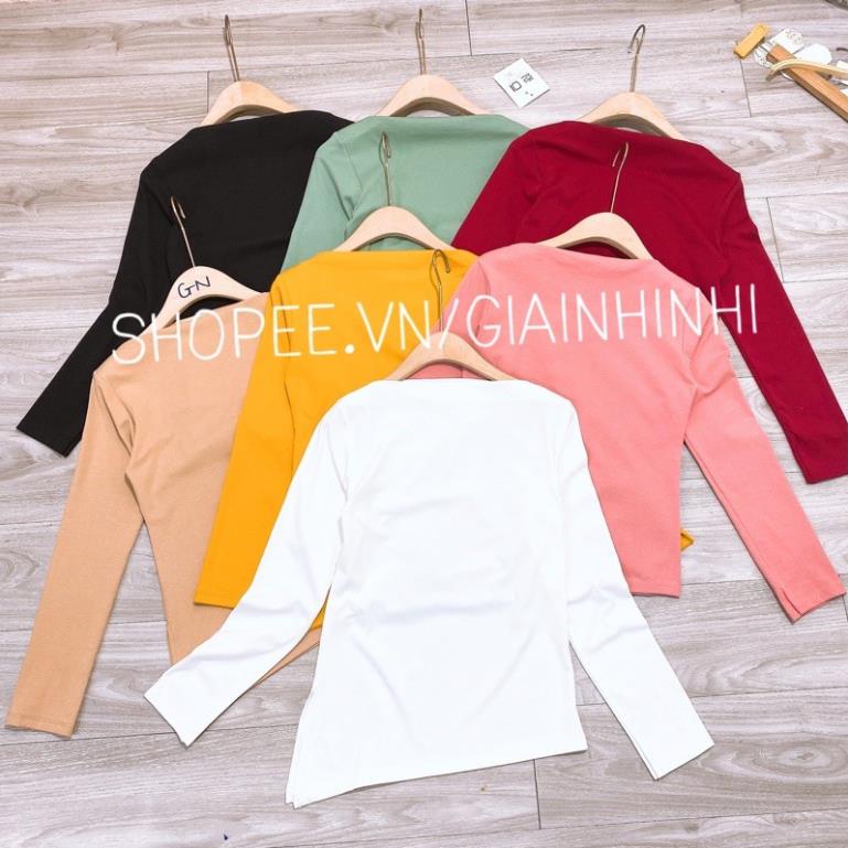 Áo thun lệch vai dài tay, Áo kiểu cổ trễ vai tay dài vải cotton co giãn CS1315 - NhiNhiShop  ྇