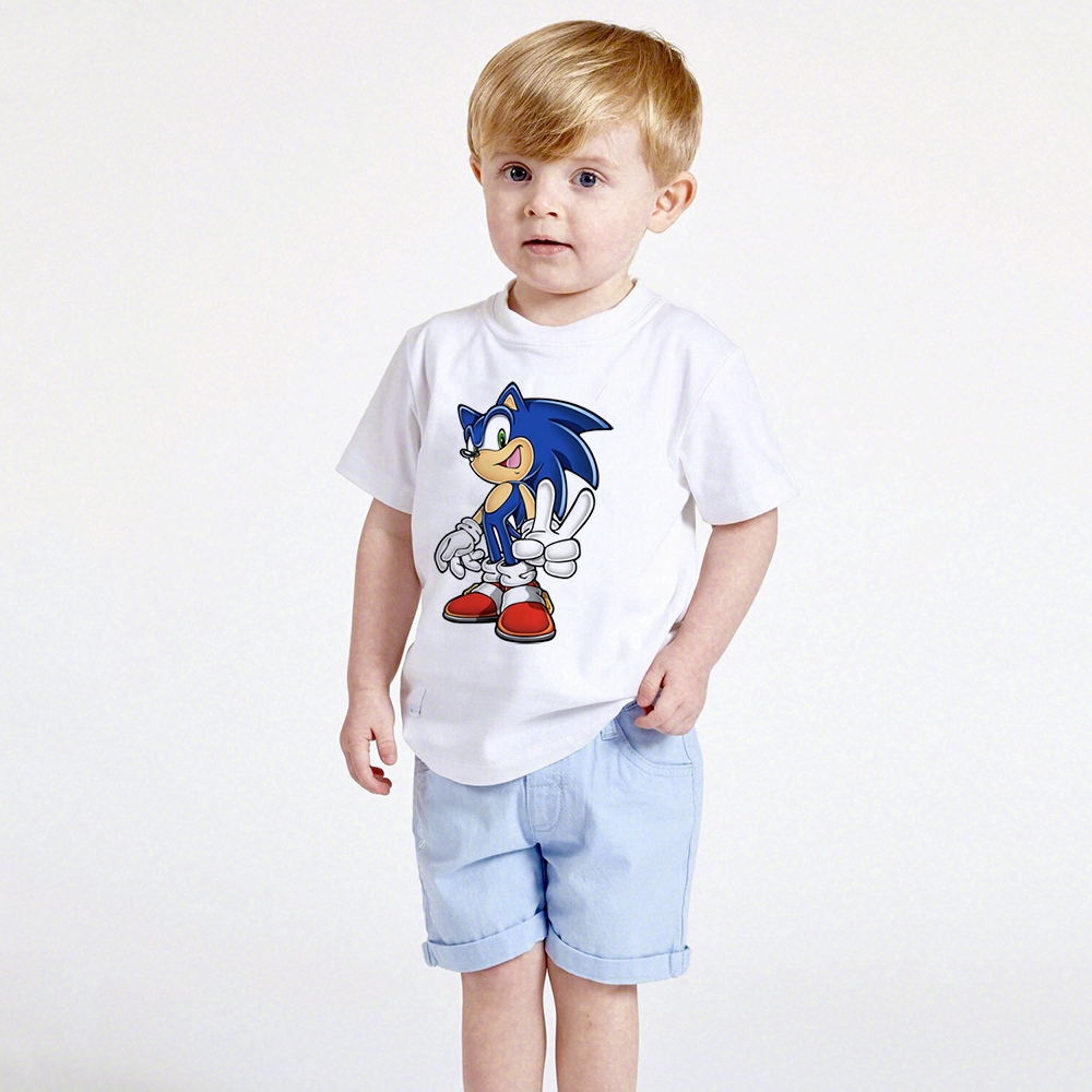 Áo Thun In Hình Sonic The Hedgehog Vui Nhộn Cho Bé
