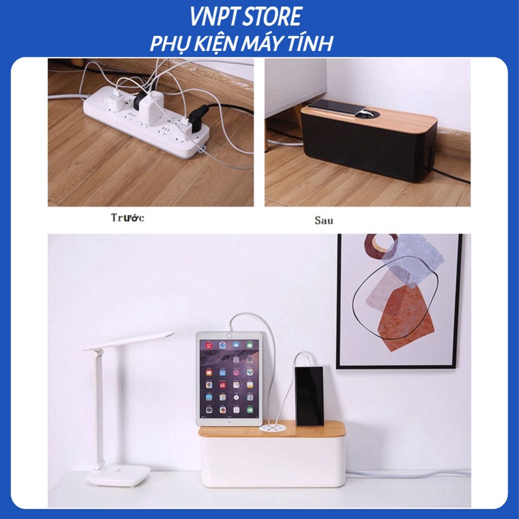 Hộp Nhựa Đựng Ổ Cắm Điện Để Bàn Đa Năng Sắp Xếp Gọn Gàng Cho Nhà Ở