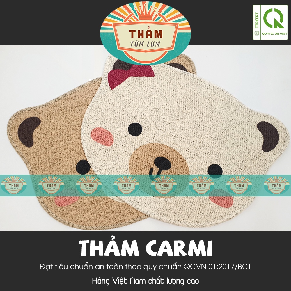 Thảm lau chân thảm chùi chân hiệu Carmi hình gấu dễ thương - CM 3