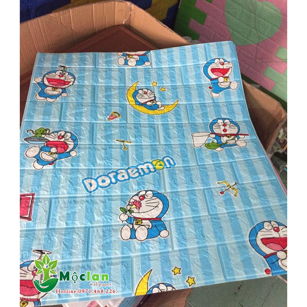 Xốp Dán Tường 3D DOREMON  VÀ HELLO KITTY, khổ 70cm x 77cm, dày 5mm. Siêu đẹp. | BigBuy360 - bigbuy360.vn