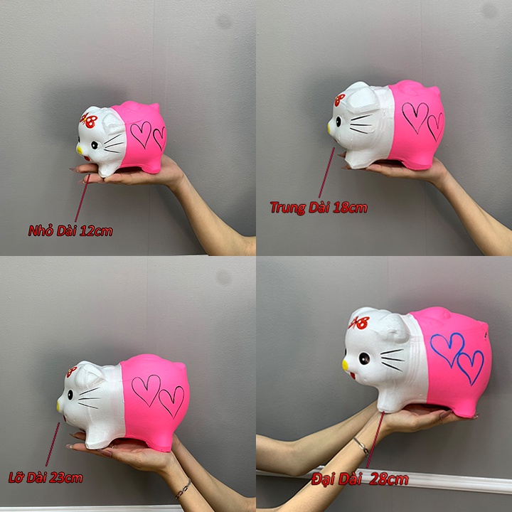 Ống heo đất tiết kiệm đẹp cute dễ thương hình gấu, kitty, chó size lớn dài 23cm và 28cm