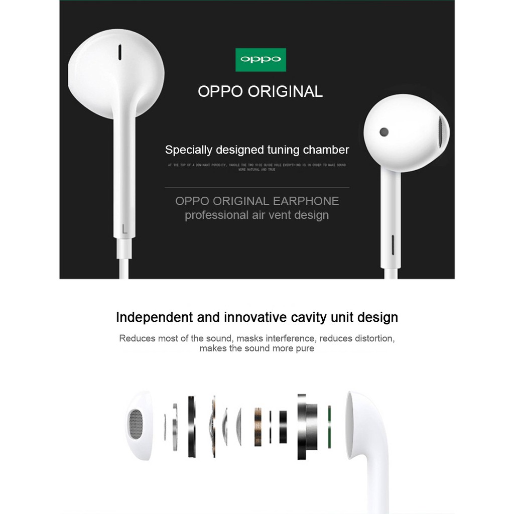 OPPO Tai Nghe NhéT Tai MH135 3.5mm VớI Mic ChấT LượNg Cao Cho ĐiệN ThoạI FIND X R15 Pro Reno 10 3 Pro