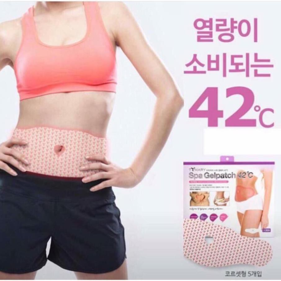 Miếng Dán Tan Mỡ Bụng⚜️𝙁𝙍𝙀𝙀𝙎𝙃𝙄𝙋⚜️Miếng Dán Tan Mỡ Bụng Spa Gel Patch 42°C Hàn Quốc (1 Hộp 5Miếng)