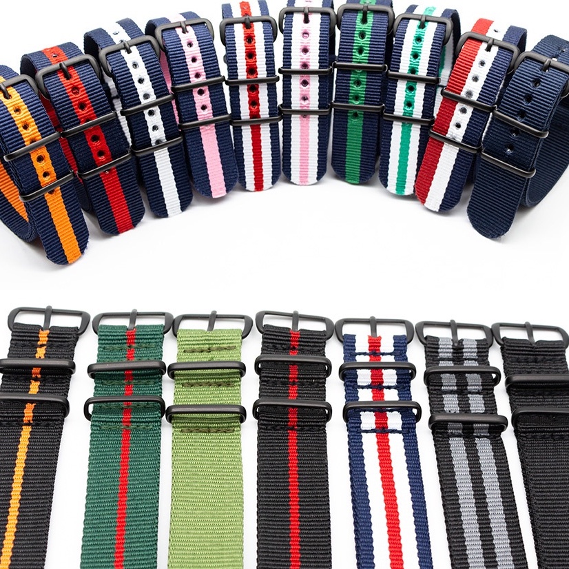 Dây Đeo Đồng Hồ Thể Thao Bằng Nylon Nhiều Màu Sắc 18MM 20MM 22MM 24MM