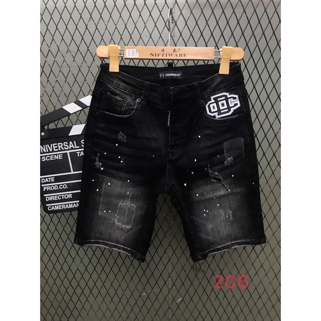 Quần short jean nam Gấu 194 vải jeans bò co dãn, mềm mịn form slimfit 206