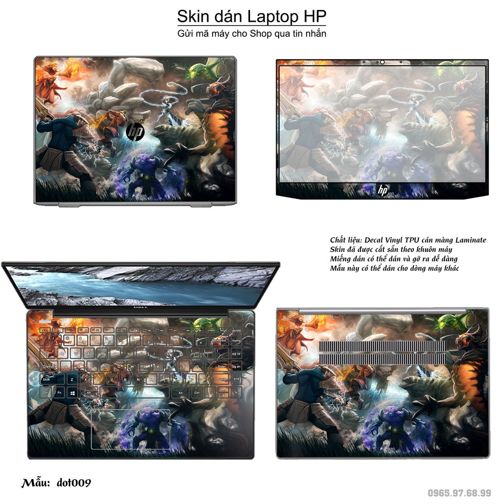 Skin dán Laptop HP in hình Dota 2 nhiều mẫu 2 (inbox mã máy cho Shop)