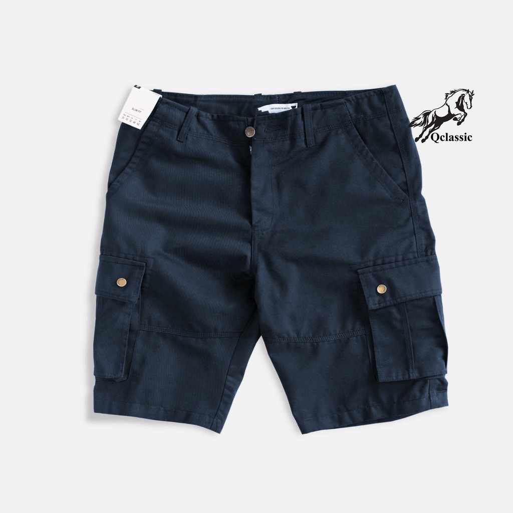 Quần short kaki nam túi hộp tròn trung niên vải dày dặn, màu sắc trang nhã, thanh lịch