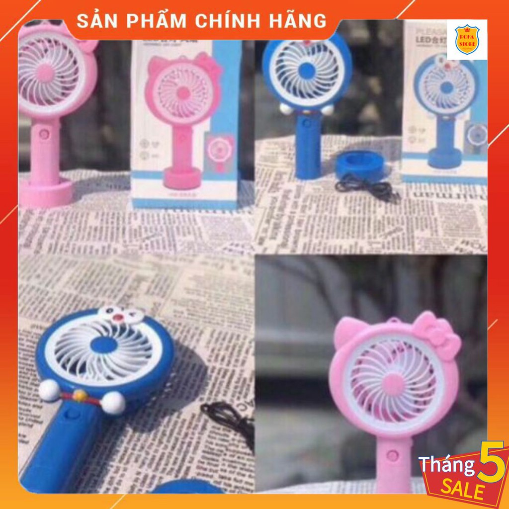 Quạt Cầm Tay Mini 4 Cánh Pin Sạc MINIFAN HOẠT HÌNH Có Đế Để Bàn Loại Tốt ( Freeship Toàn Quốc )