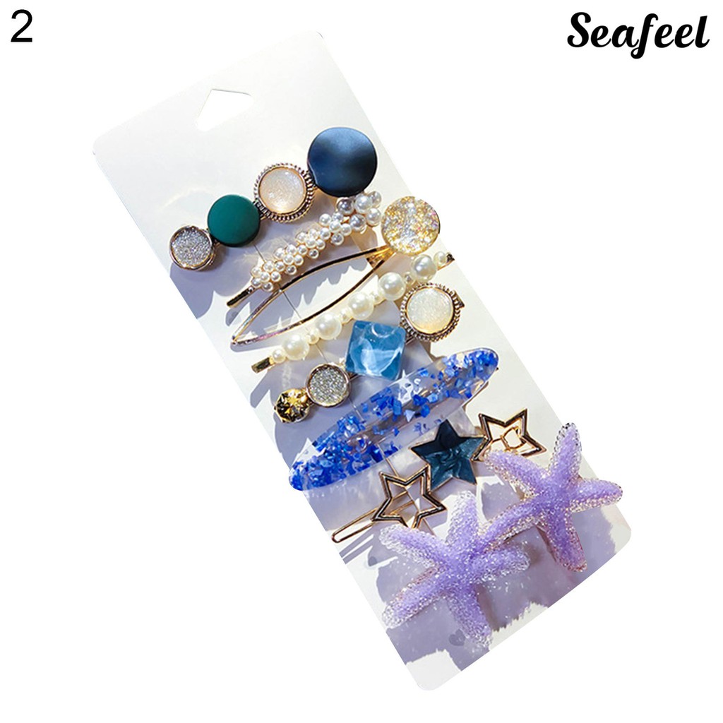Set 6 / 7 / 8 Kẹp Tóc Đính Ngọc Trai Giả Thời Trang Nữ