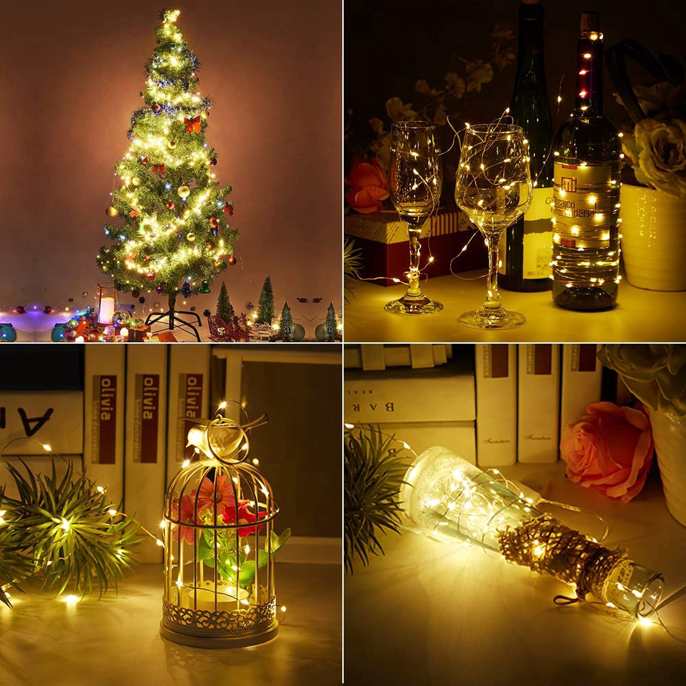 LED String Lights Battery Operated Copper Wire Christmas Wedding Party Fairy Room Decor String Light
