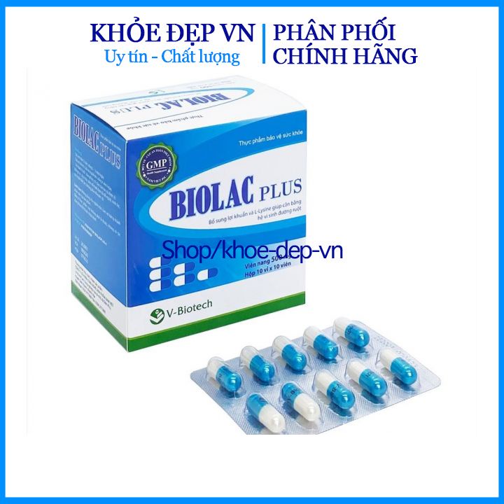Men tiêu hóa Biolac Plus tăng cường hệ tiêu hóa , giảm đau bụng đầy hơi hộp 100 viên giao mẫu ngẫu nhiên