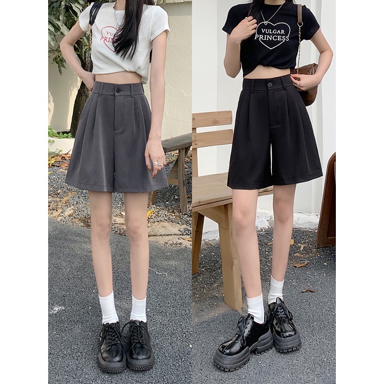 Quần Short Nữ Lưng Cao Ống Rộng Thời Trang Hàn Quốc