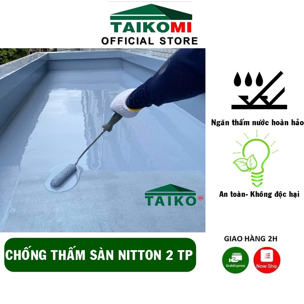 Keo Chống Thấm 2 Thành Phần Nitton Taikomi 5L - Ngăn thấm nước cho bề mặt bê tông, xi măng cát. Phân Phối Chính Hãng