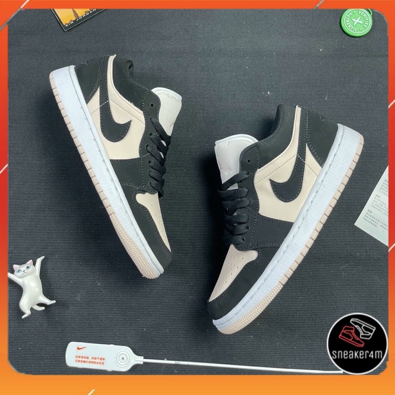 [sneaker4m] giày JD 1 hồng đen thấp cổ nữ