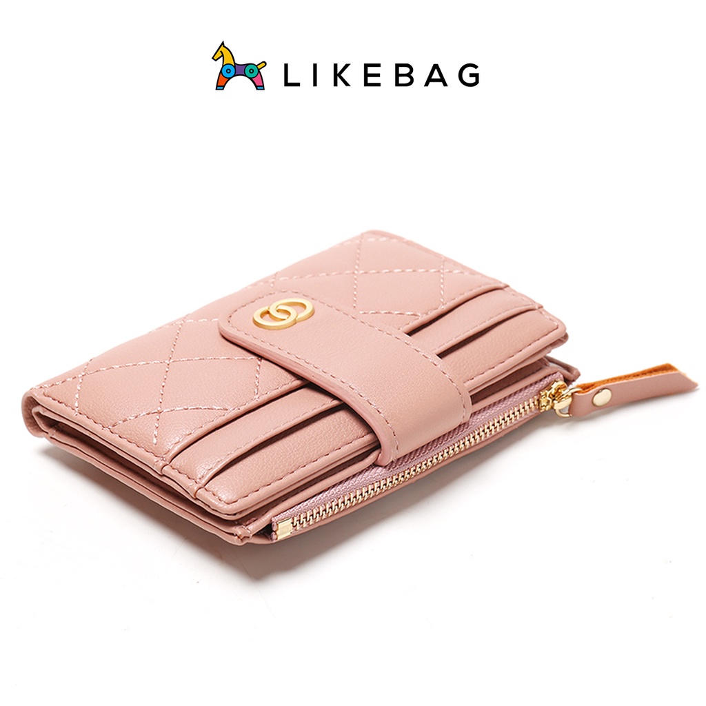 Ví nữ mini cầm tay LIKEBAG họa tiết da chéo nổi T2602-113 - LIBAGI