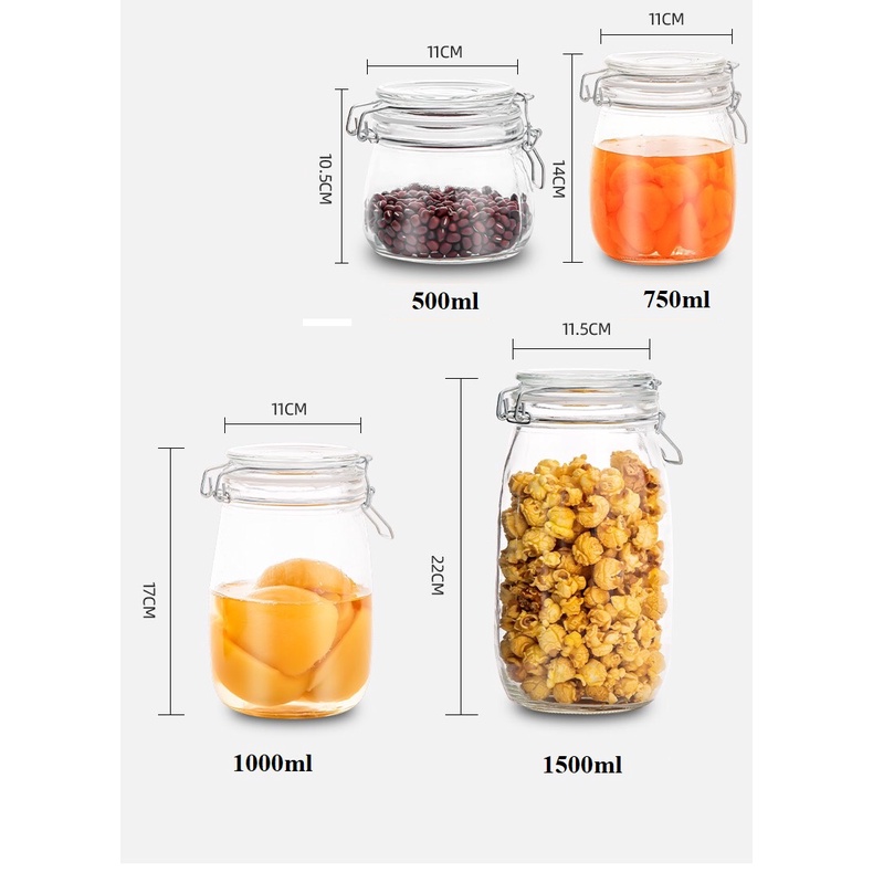 Hũ thủy tinh đủ các kích cỡ muối dưa, ngâm nước sấu, đựng nước hoa quả 9.50.1