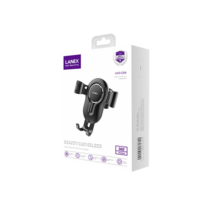 Giá đỡ điện thoại Lanex LHO-C04 trên xe hơi, sử dụng đa năng tiện dụng, tương thích các thiết bị 4-6.5 inch | BigBuy360 - bigbuy360.vn
