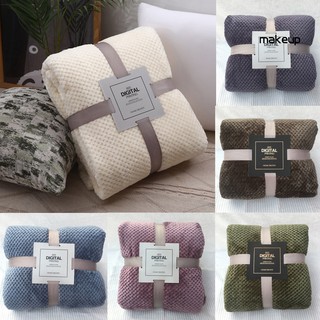 Tấm mền trải giường / ghế sofa thiết kế mắt lưới quả thơm chất liệu nỉ mềm giúp giữ ấm mùa đông