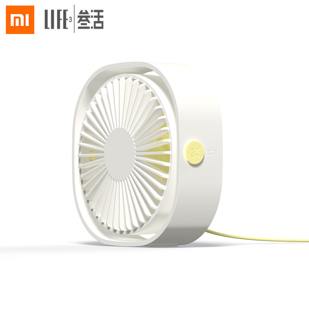 Quạt làm mát để bàn Xiaomi 3Life ba tốc độ cáp USB có thể điều chỉnh xoay 360 cho văn phòng / hộ gia đình / đi ô tô