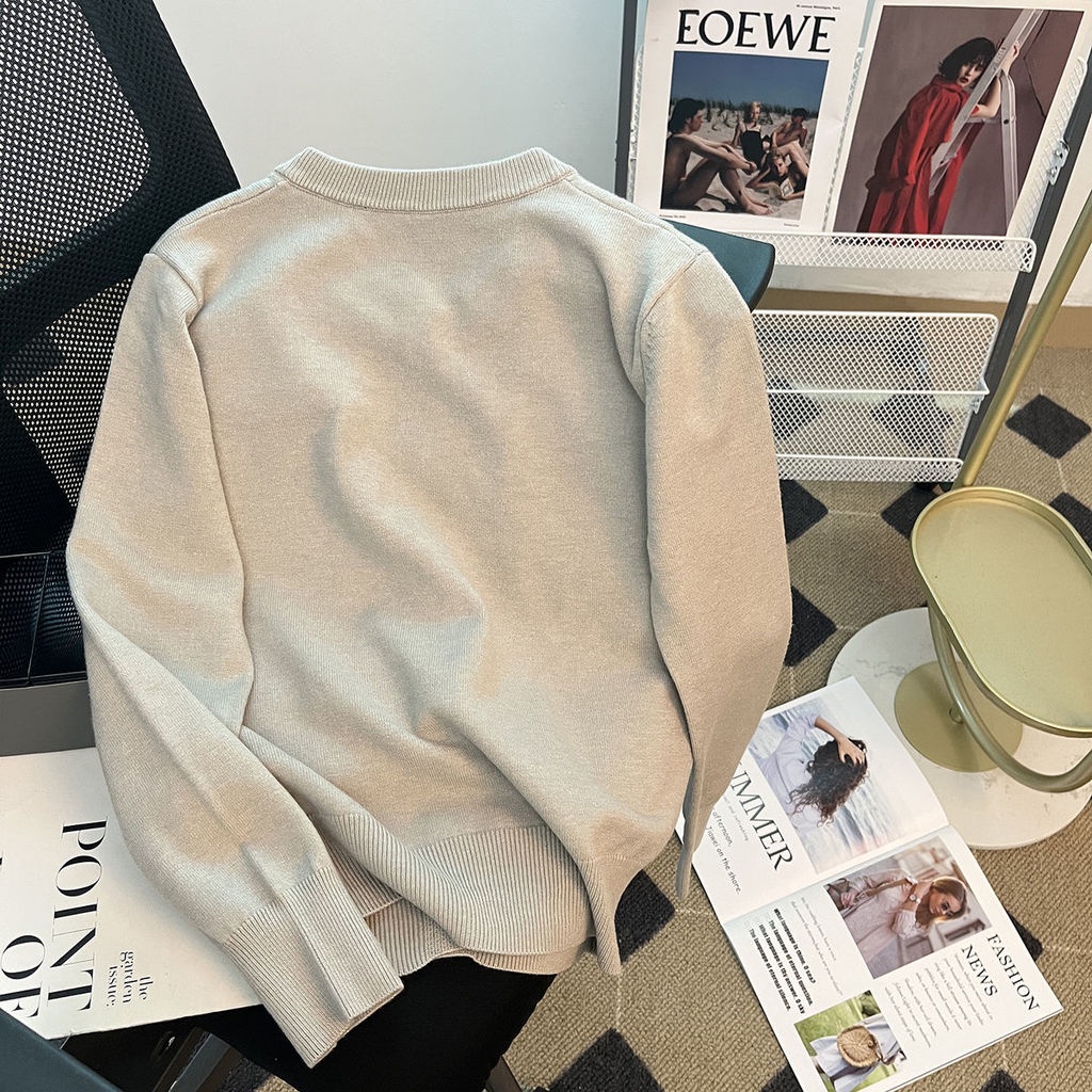 Áo cardigan Dệt Kim Tay Dài Màu Sắc Tương Phản Phong Cách Hàn Quốc Thời Trang Mùa Thu Cho Nữ