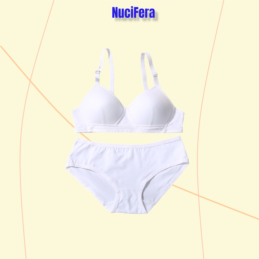 Bộ đồ lót nữ không gọng đệm mỏng Cuxi chất cotton mát co dãn NuciFera