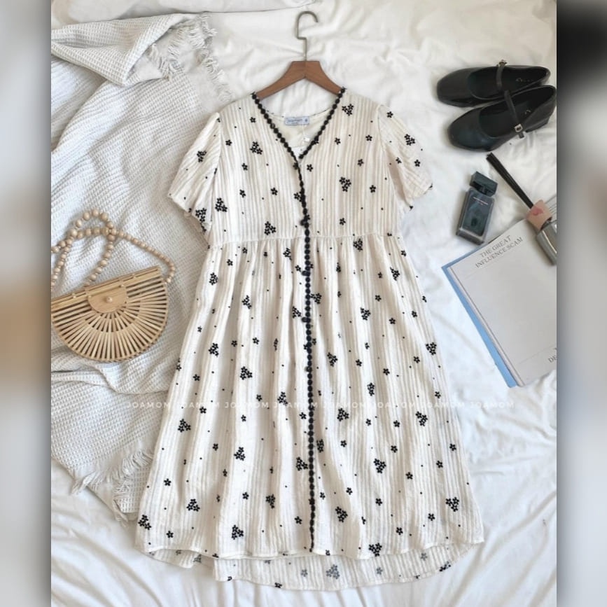 Đầm Bầu Váy Bầu Công Sở Mùa Hè Dáng Babydoll Xinh Xắn Họa Tiết Hoa Nhí Dễ Thương Đi Chơi Đi Biển HD2903 Honey Mommy