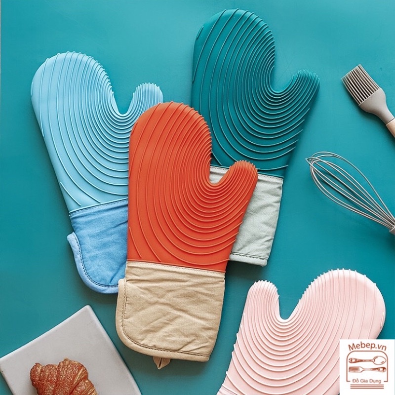Găng tay bằng cotton và silicon chống trượt chống nước dùng để nướng bánh