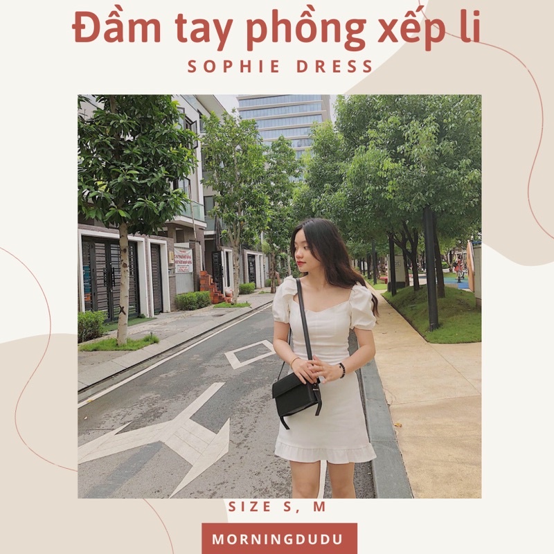[ HÀNG CÓ SẴN ] Váy Trắng Cổ Vuông Tay Phồng Năng Động - SOPHIE DRESS | BigBuy360 - bigbuy360.vn