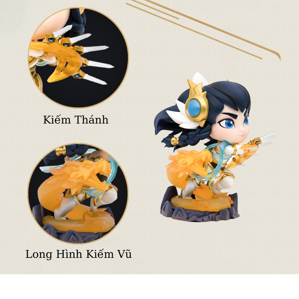 Mô hình LMHT Irelia Thánh Kiếm & Mô hình Talon Long Kiếm - Irelia Talon Duo Figure Set Chibi 13cm